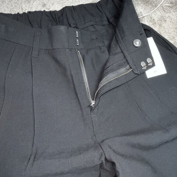 NWT A‎ New Day Women’s Black Wide Leg High Rise Trouser Rayon Pants - Size 2L - Picture 3 of 10